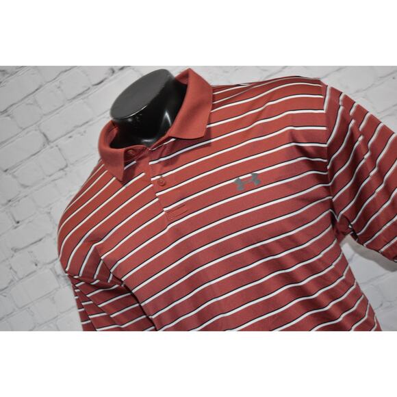 Under Armour Golf Playoff Polo Shirt Men Size 2XL Loose HeatGear Performance Red - Picture 1 of 6